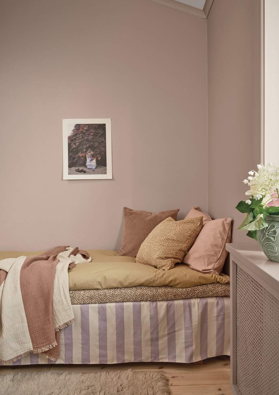 Rosa färg i sovrum